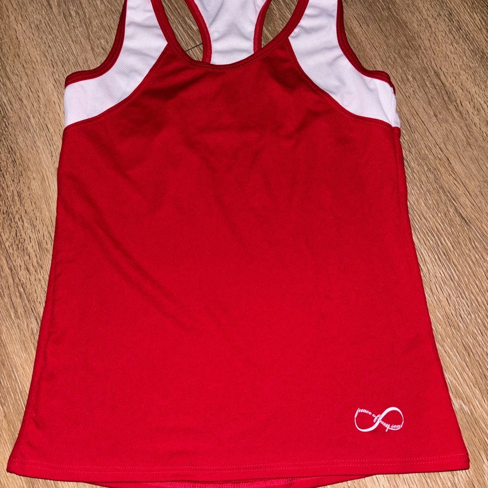 Expert performance razor back red tank yoga exercise gym small NWT